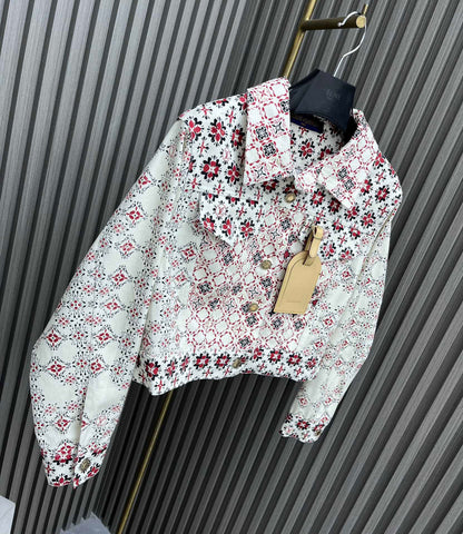 LU Jeans Jacket Woman Flowers