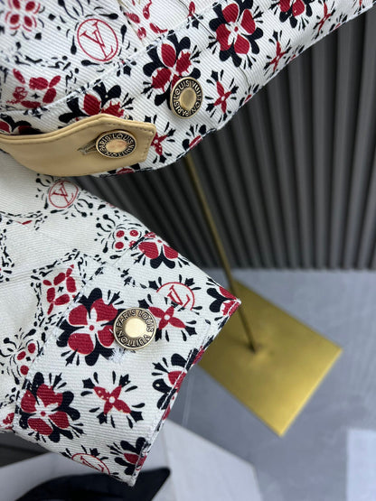 LU Jeans Jacket Woman Flowers