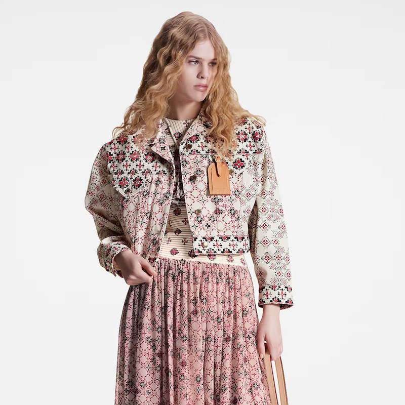 LU Jeans Jacket Woman Flowers
