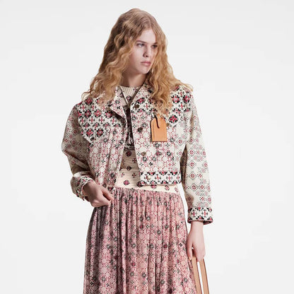 LU Jeans Jacket Woman Flowers