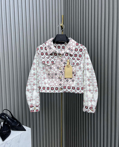 LU Jeans Jacket Woman Flowers