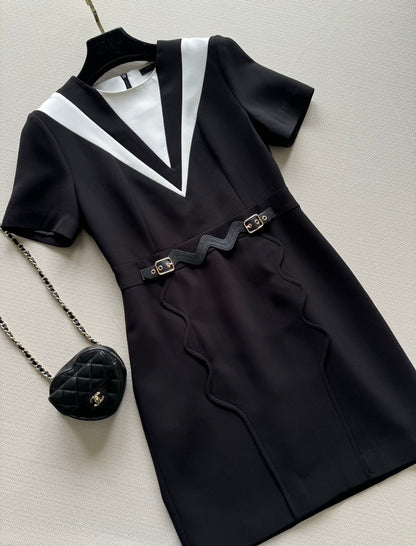 LU White Black  Dress
