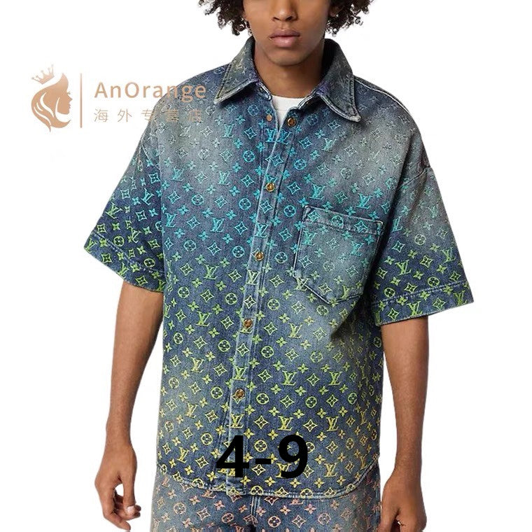LU T-shirt Shirt Monogram Rainbow