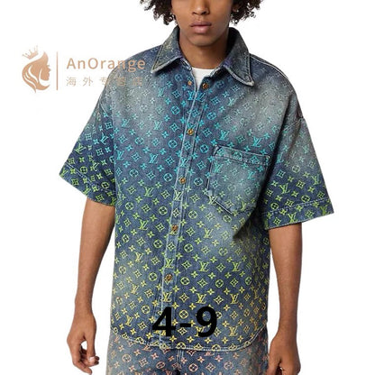 LU T-shirt Shirt Monogram Rainbow