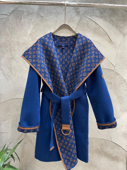 LU Wool Jacket Coat Monogram Woman GO