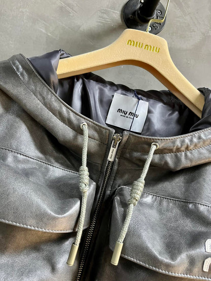 MIU MI PRD Leather Jacket Woman