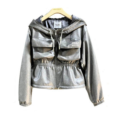 MIU MI PRD Leather Jacket Woman