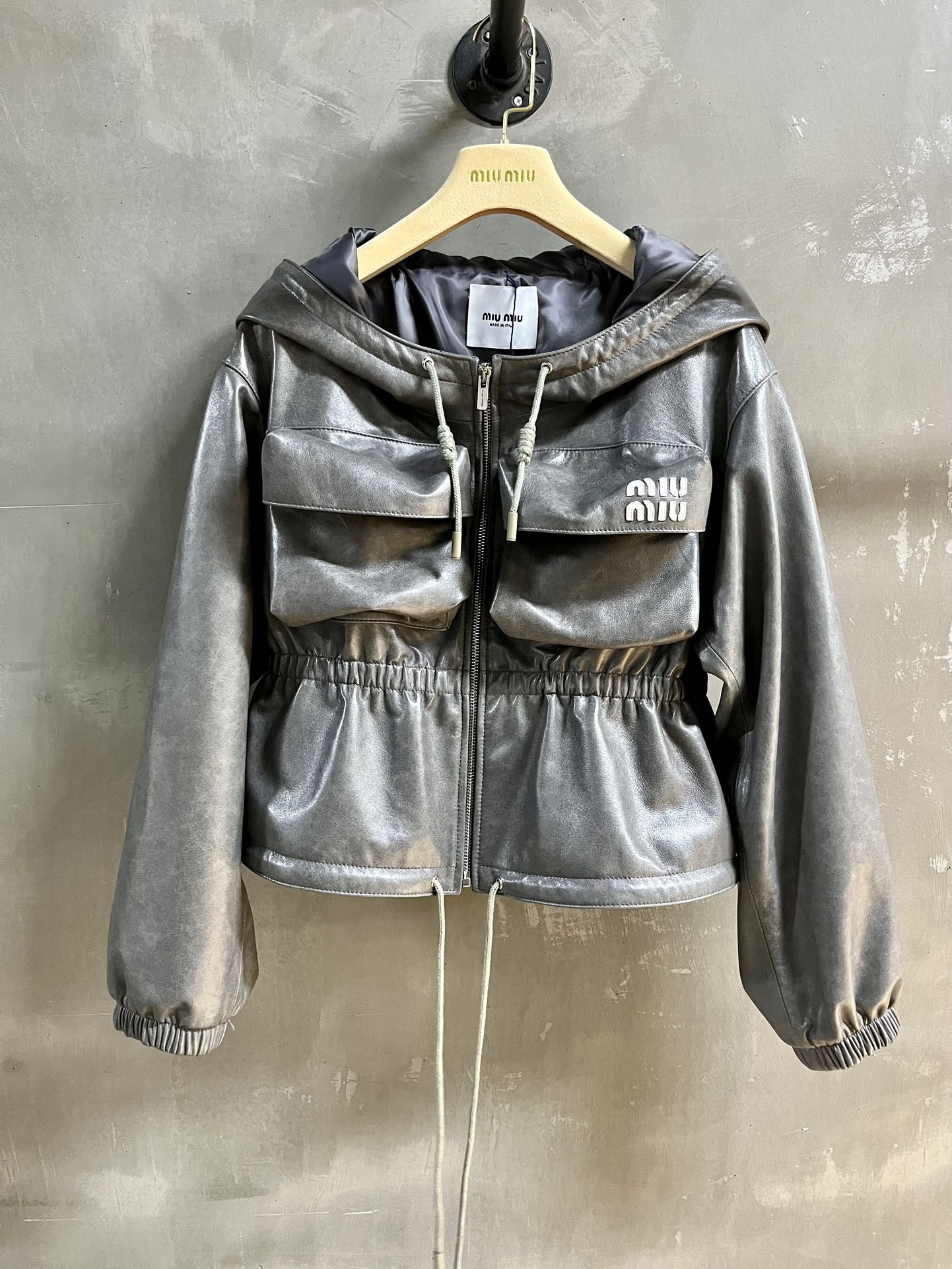 MIU MI PRD Leather Jacket Woman