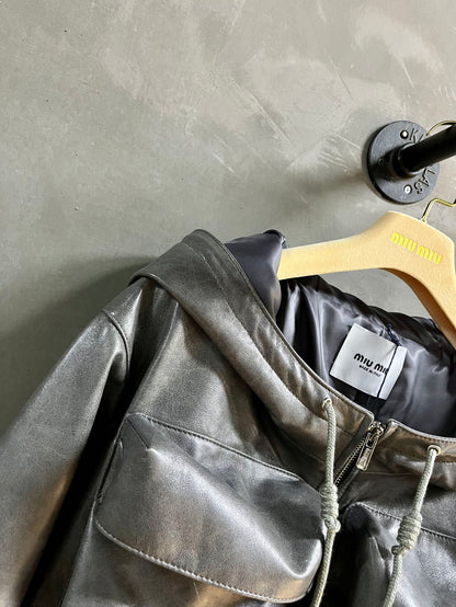 MIU MI PRD Leather Jacket Woman