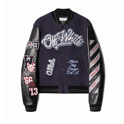 OFF WITE  Varsity  Jacket  Jersey GO