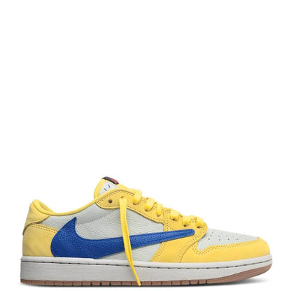 N*KE Travis Sco tt x Jorda AJ 1 Low “Canary” Sneakers