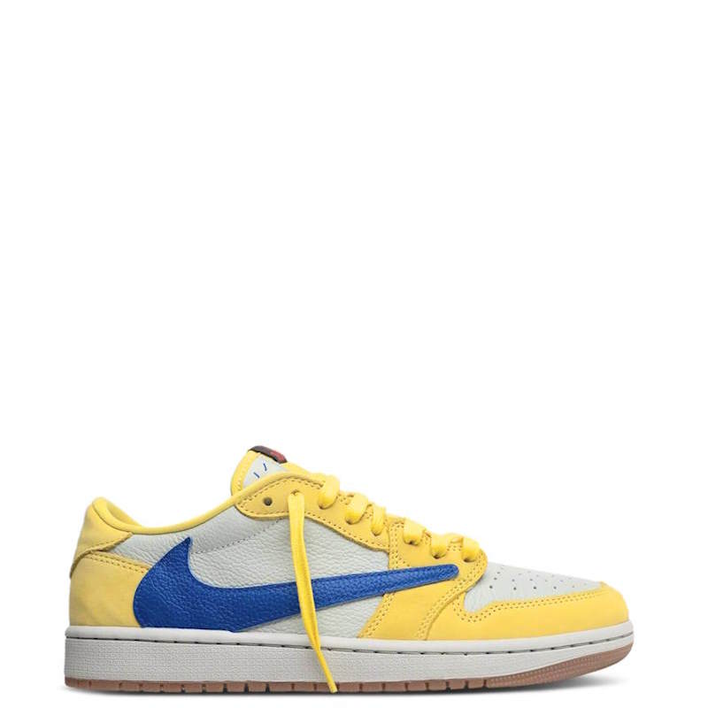 N*KE Travis Sco tt x Jorda AJ 1 Low “Canary” Sneakers