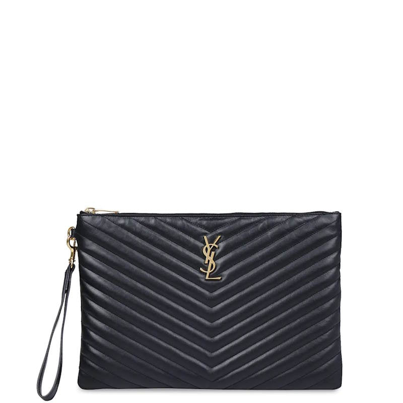 Y L  quilted monogram clutch bag 30Cm