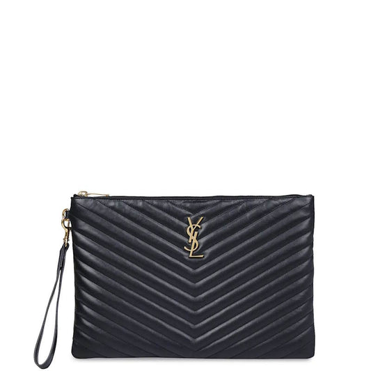 Y L  quilted monogram clutch bag 30Cm