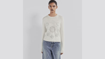 CHD sweater knitted Woman 2 Color 's Lunaires Motif Limited