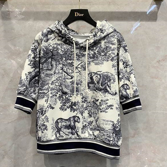 CHD Sweater Short Sleeve  Sweatshirt Hoodie Woman