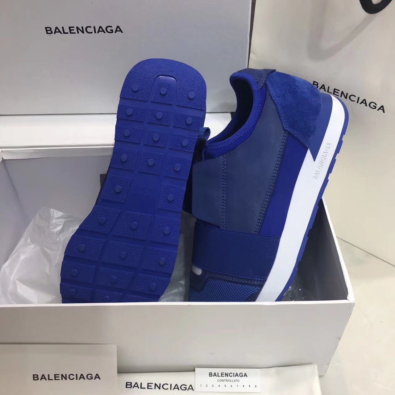SNBAL  Race Runner Leather  Sneakers Blue Jeans