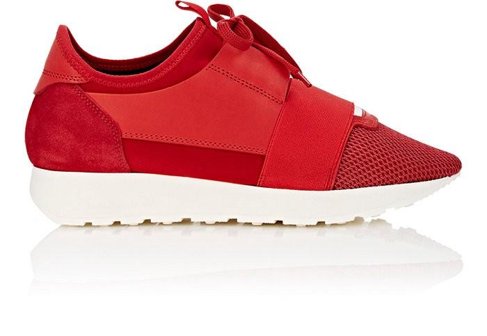SNBAL  Race Runner Leather Sneakers Red