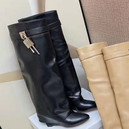 GIVENJY  Boots Black High Knees Shark