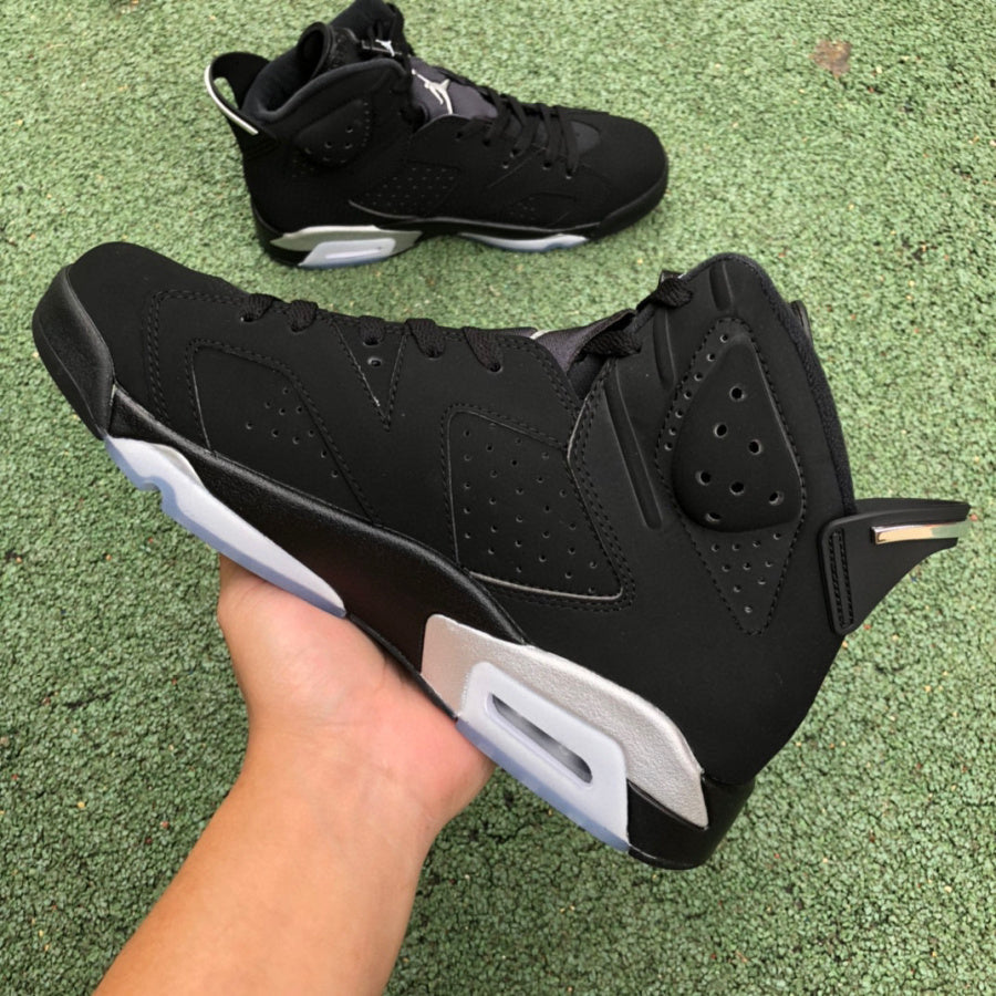 AJ6 N*KE Sneakers Jordan 6 Black Chrome 46