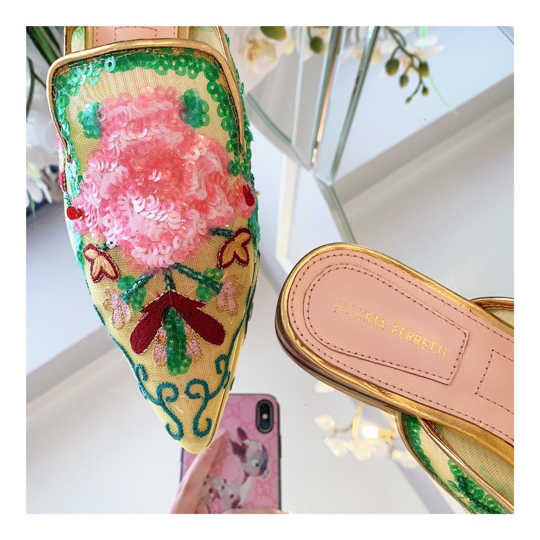 Alberta Fer Shoes Flowers Mule