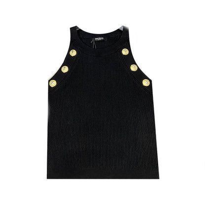 BALMA  Tank Knitted Top  T - shirt  3 Color's Woman