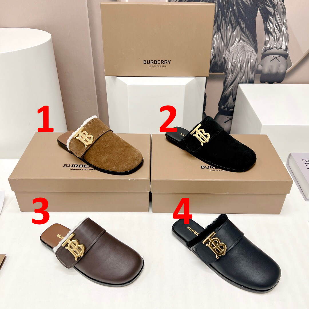 *BURBBER  Shearling  Mule Slippers 3 Color 's
