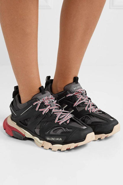 SNBAL Track Trainers Sneakers  Black Red