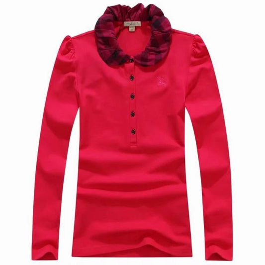 *BURBBER T shirt Lapel Long Sleeve 2 Colors