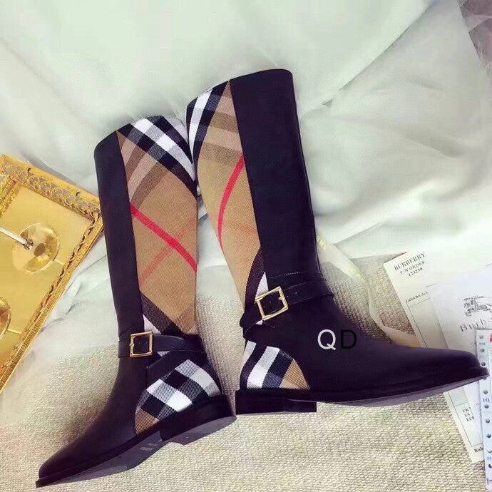 *BURBBER Boots High  Flat