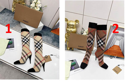 *BURBBER Boots High  Heels 2 Color 's