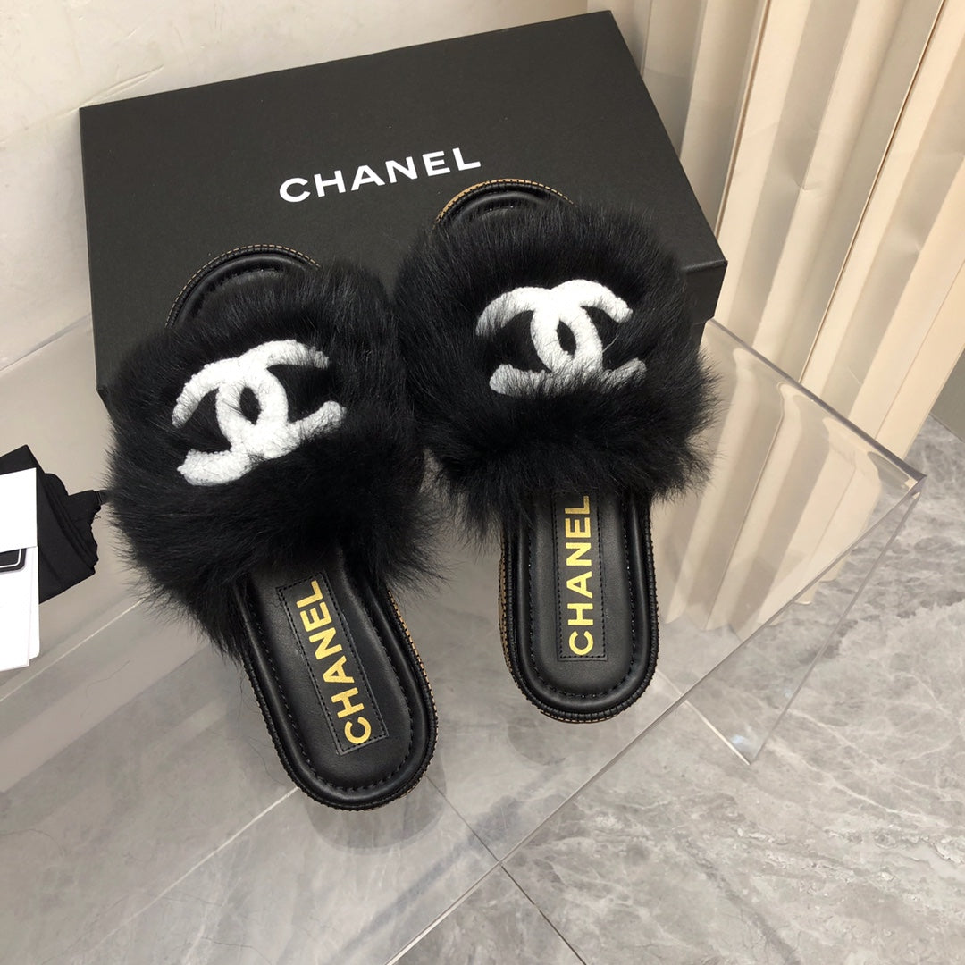 CHL Slippers Slide Fur  2 Color 's