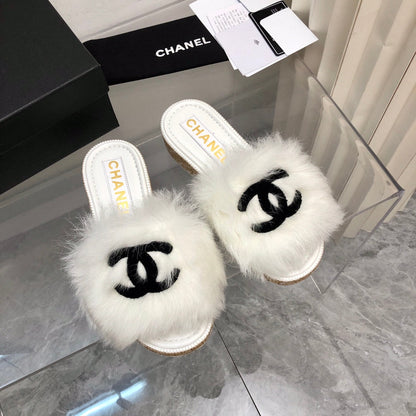 CHL Slippers Slide Fur  2 Color 's
