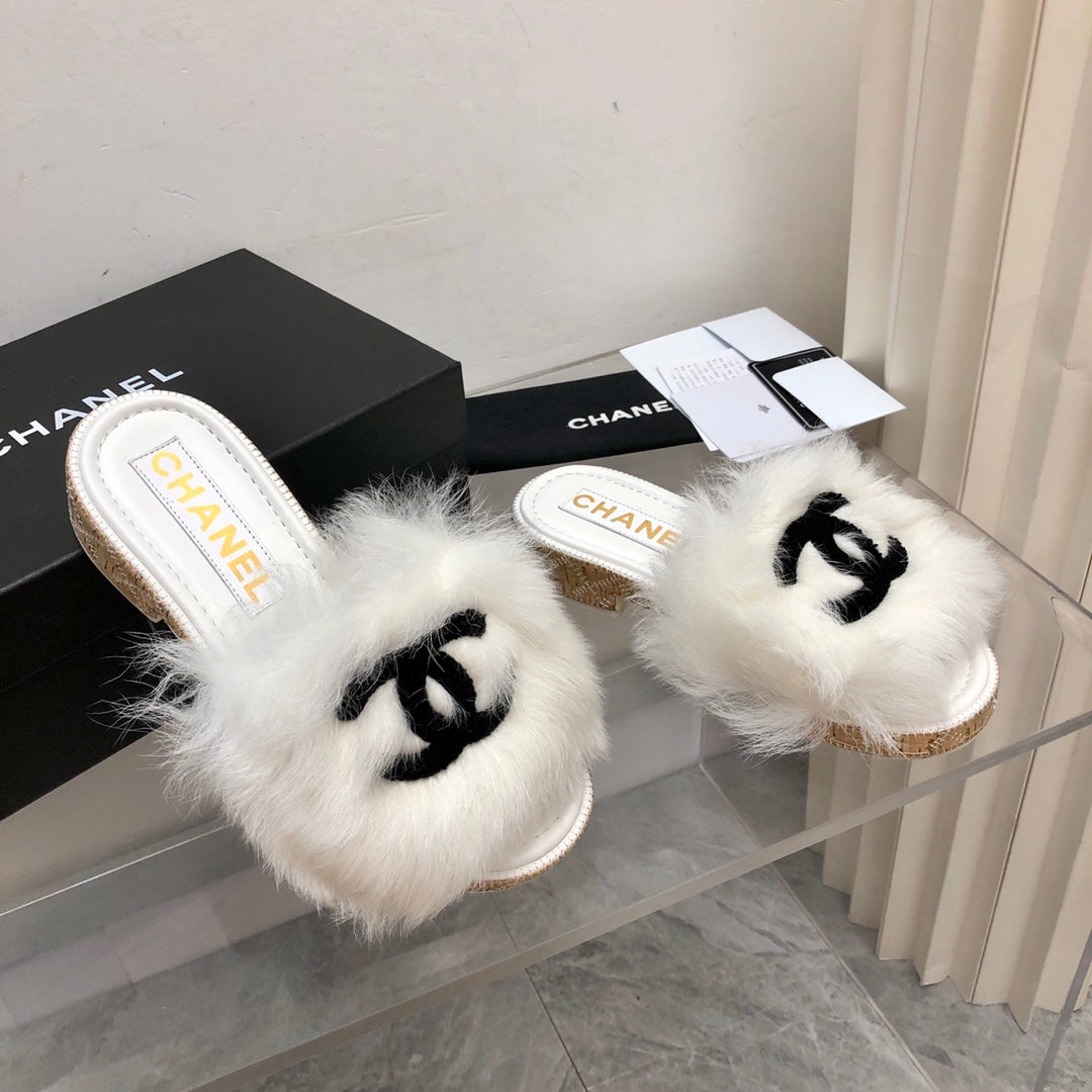 CHL Slippers Slide Fur  2 Color 's