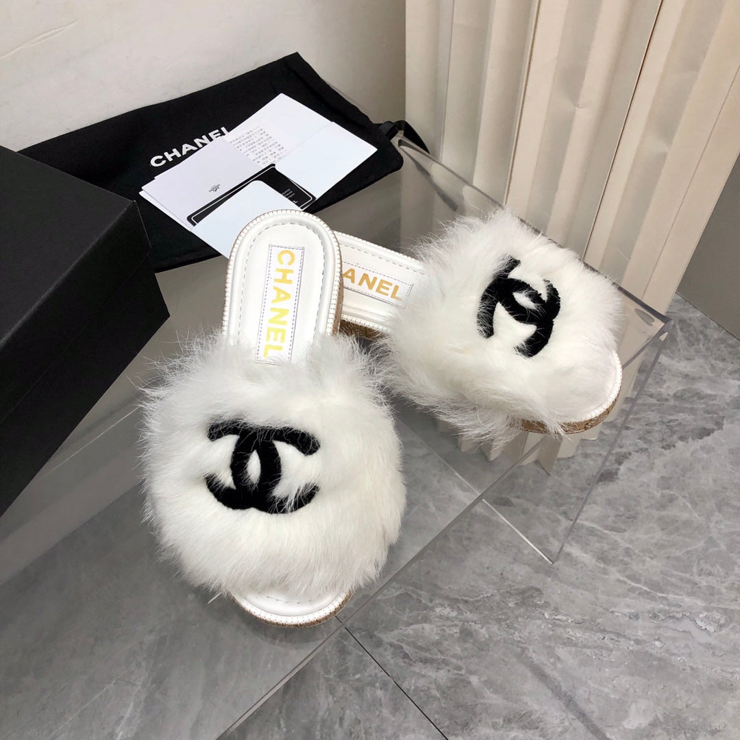CHL Slippers Slide Fur  2 Color 's