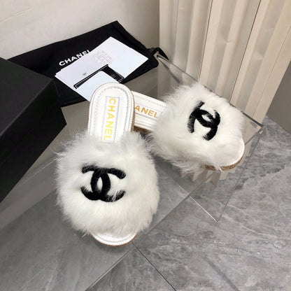 CHL Slippers Slide Fur  2 Color 's