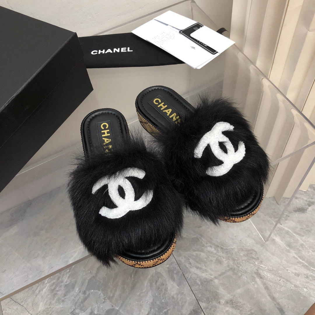CHL Slippers Slide Fur  2 Color 's