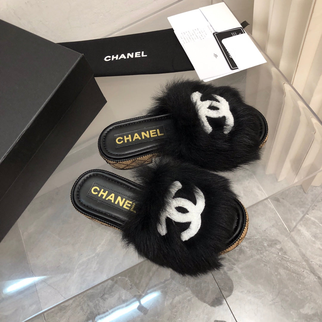 CHL Slippers Slide Fur  2 Color 's