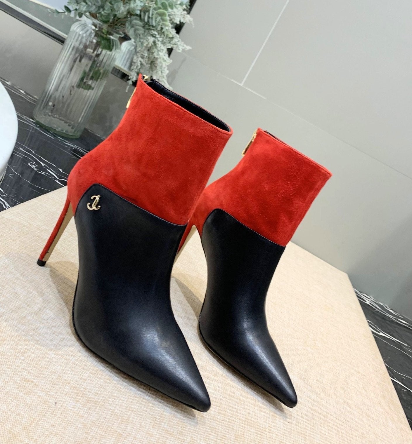 Jimy Chu   Boots Heels Red