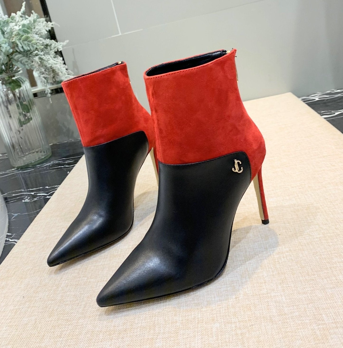 Jimy Chu   Boots Heels Red