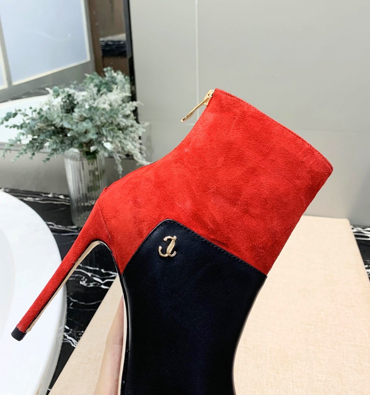 Jimy Chu   Boots Heels Red