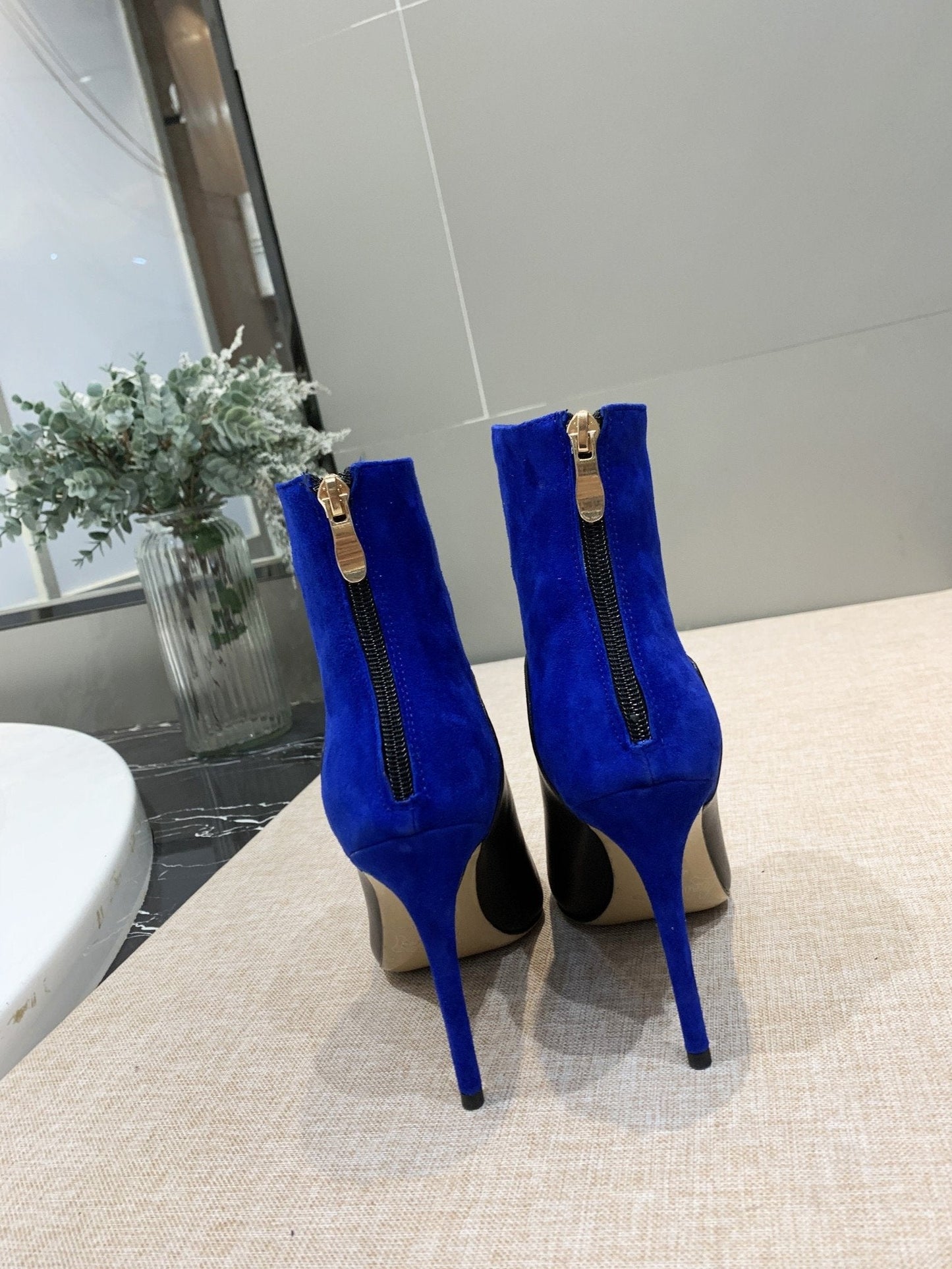 Jimy Chu Boots Heels Blue