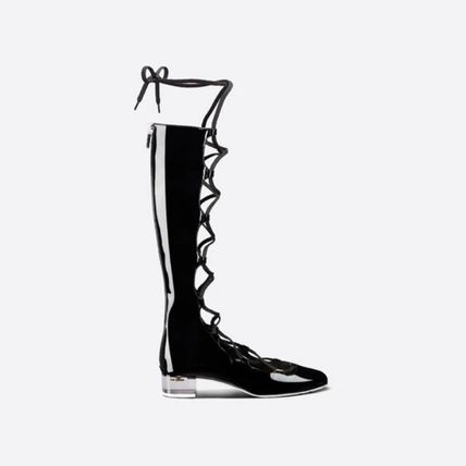 CHD Lace-up Casual Style Leather Block Heels Party Style 2 Color 's