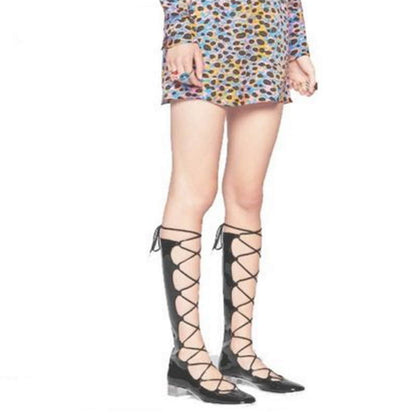 CHD Lace-up Casual Style Leather Block Heels Party Style 2 Color 's