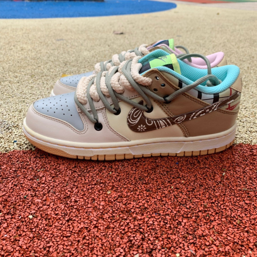 N*KE Colorful Patchwork Cashew Sneakers AJ1 46