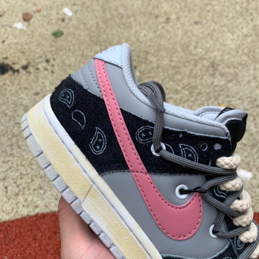 N*KE Grey Patchwork Cashew Sneakers AJ1 46