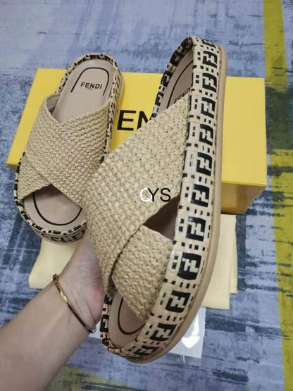 FEN Reflection Raffia Slippers
