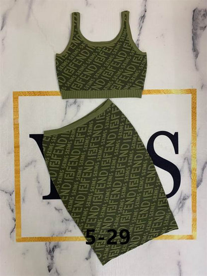 FEN Sport Activewear  Woman 2 Pieces  4 Color's Skirt Long