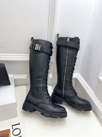 GIVENJY  Boots High  Flat Wedge