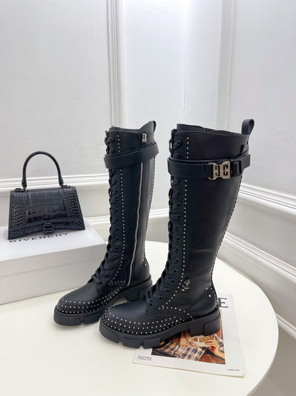GIVENJY  Boots High  Flat Wedge